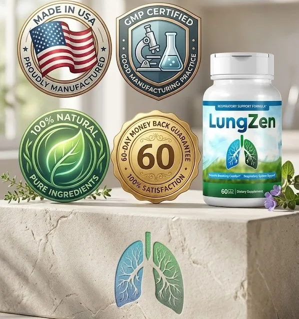 LungZen 60-day money back guarantee badge - risk free purchase